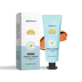 Bottle of moisturising liquid foundation with sunscreen in Dark Skin, Ivory White, and Natural colour shades.