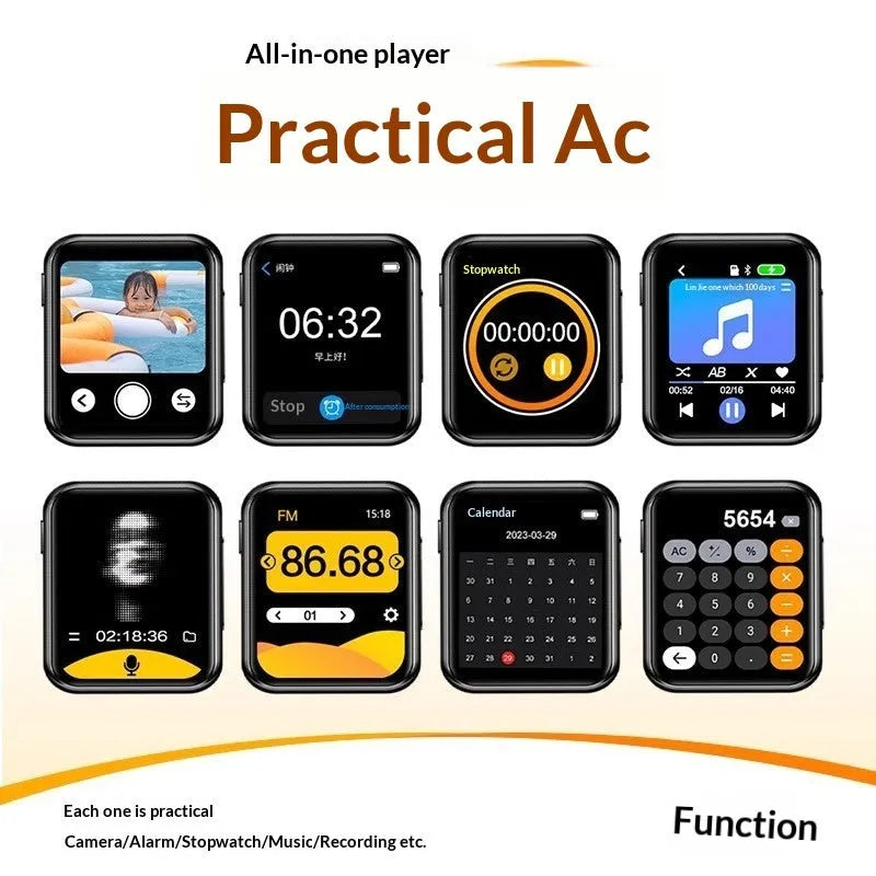 Touchscreen student e-book with 1.96-inch IPS display, camera, and music player functions