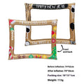 Red and white Christmas-themed inflatable photo frame made from PVC material.