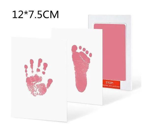 Baby hand and foot print disposable ink pad in pink for newborn keepsake crafting