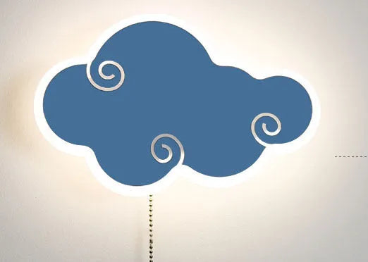 Cloud-shaped acrylic children's wall lamp in modern simple style for bedroom lighting