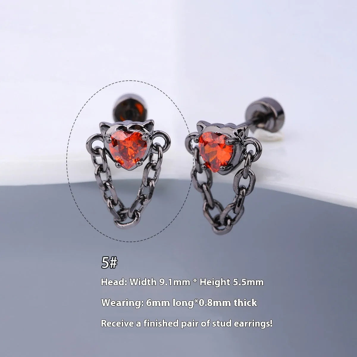 316L stainless steel Halloween drop earrings with real gold plating, skull and devil eye design, 6cm length, unisex