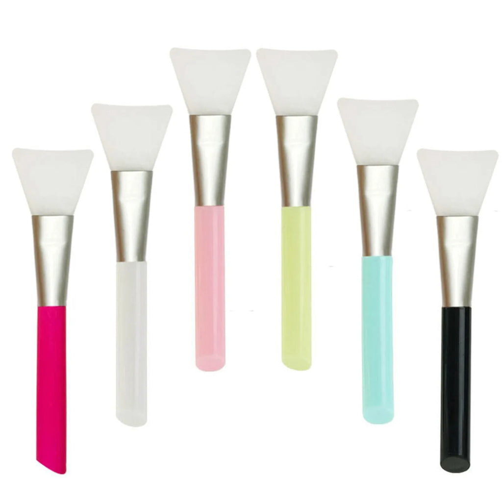 Reusable silicone face and body mask applicator spatula in assorted colours.