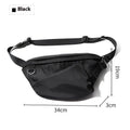 Black men's slanted chest bag with visible sewing line details