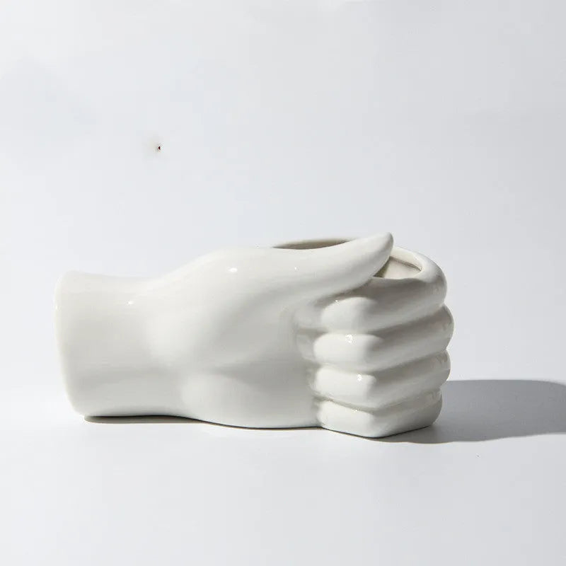 Ceramic human body vase porcelain figurine 19cm tall colour glaze girl style ornament