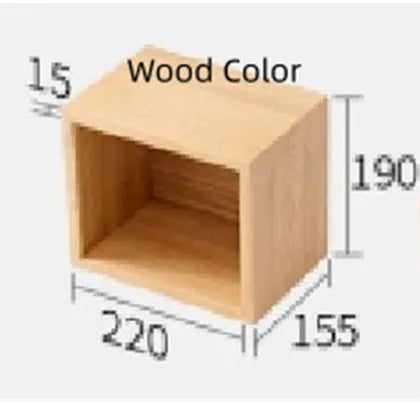 Solid White Oak wall-mounted lattice bookshelf with multi-grid storage, wood colour finish