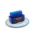 Compact dual-mode ELM327 OBD2 Bluetooth diagnostic scanner for vehicle fault codes.