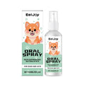 120ml bottle of clear pet oral spray with chlorhexidine and mint on a white background.