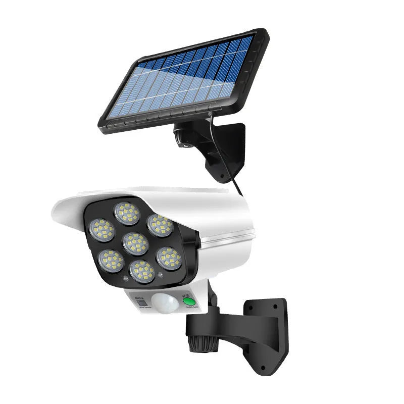 Round abstract design solar-powered outdoor LED wall light with motion sensor for courtyards.