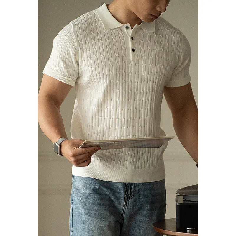 Men's short sleeve business casual shirt in khaki colour with Asian sizing options