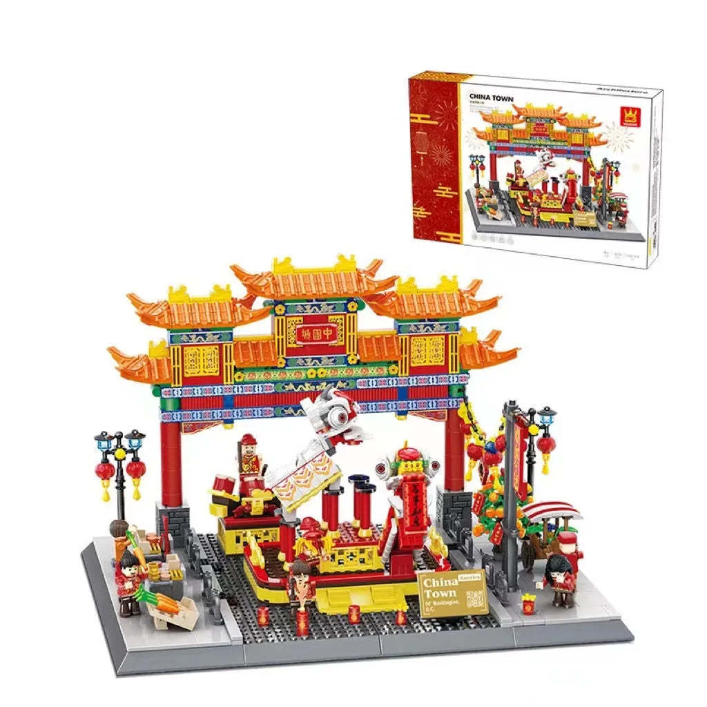 Wange building blocks set with over 800 ABS plastic pieces for landmark construction