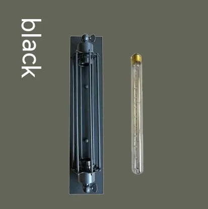 Industrial retro flute-shaped iron wall lamp in black bronze rust or silver finish