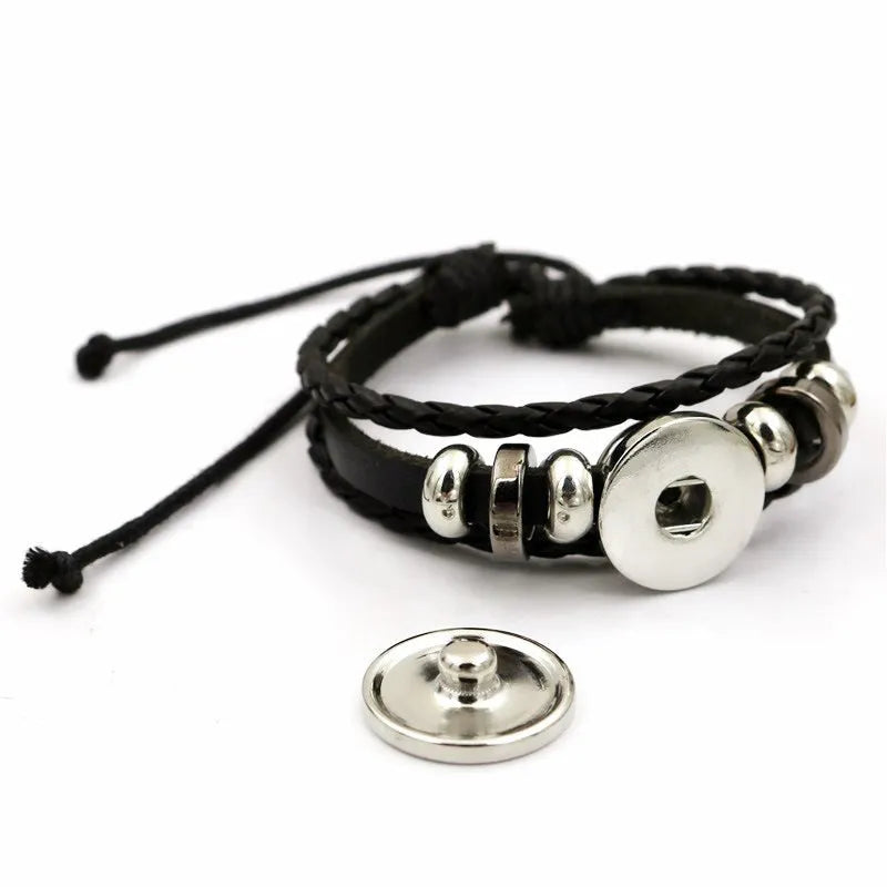 Luminous sun and moon couple leather bracelet with alloy electroplated finish and 18cm extension chain