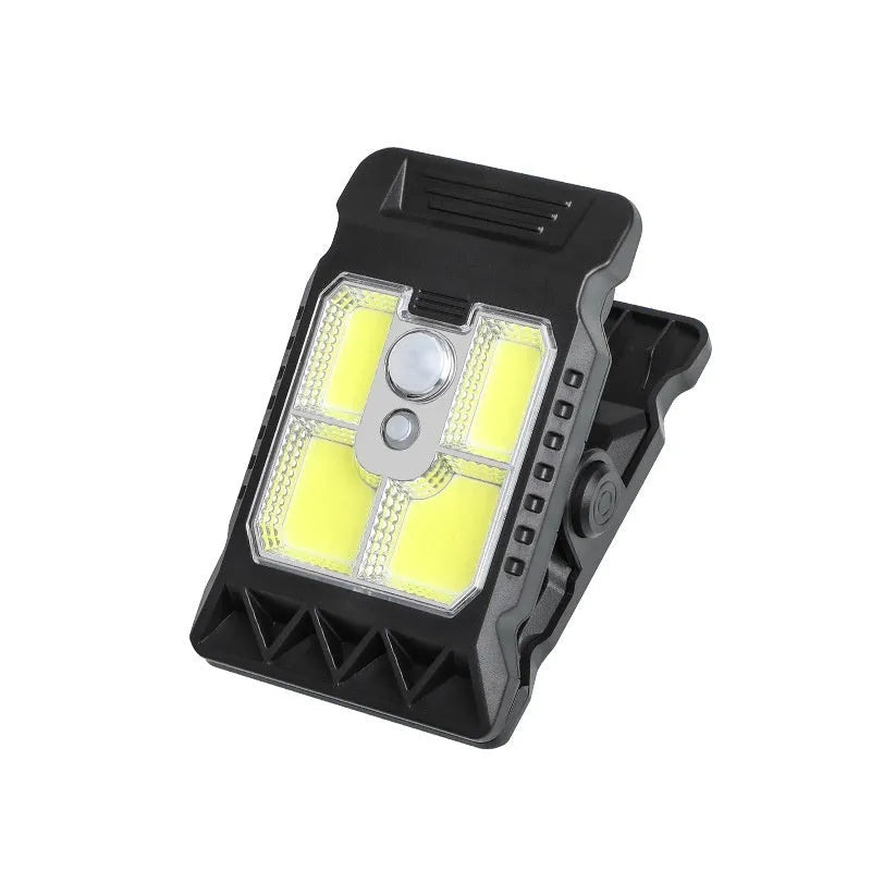 White intelligent induction clip lamp mounted on a wall with motion sensor and LED light visible.