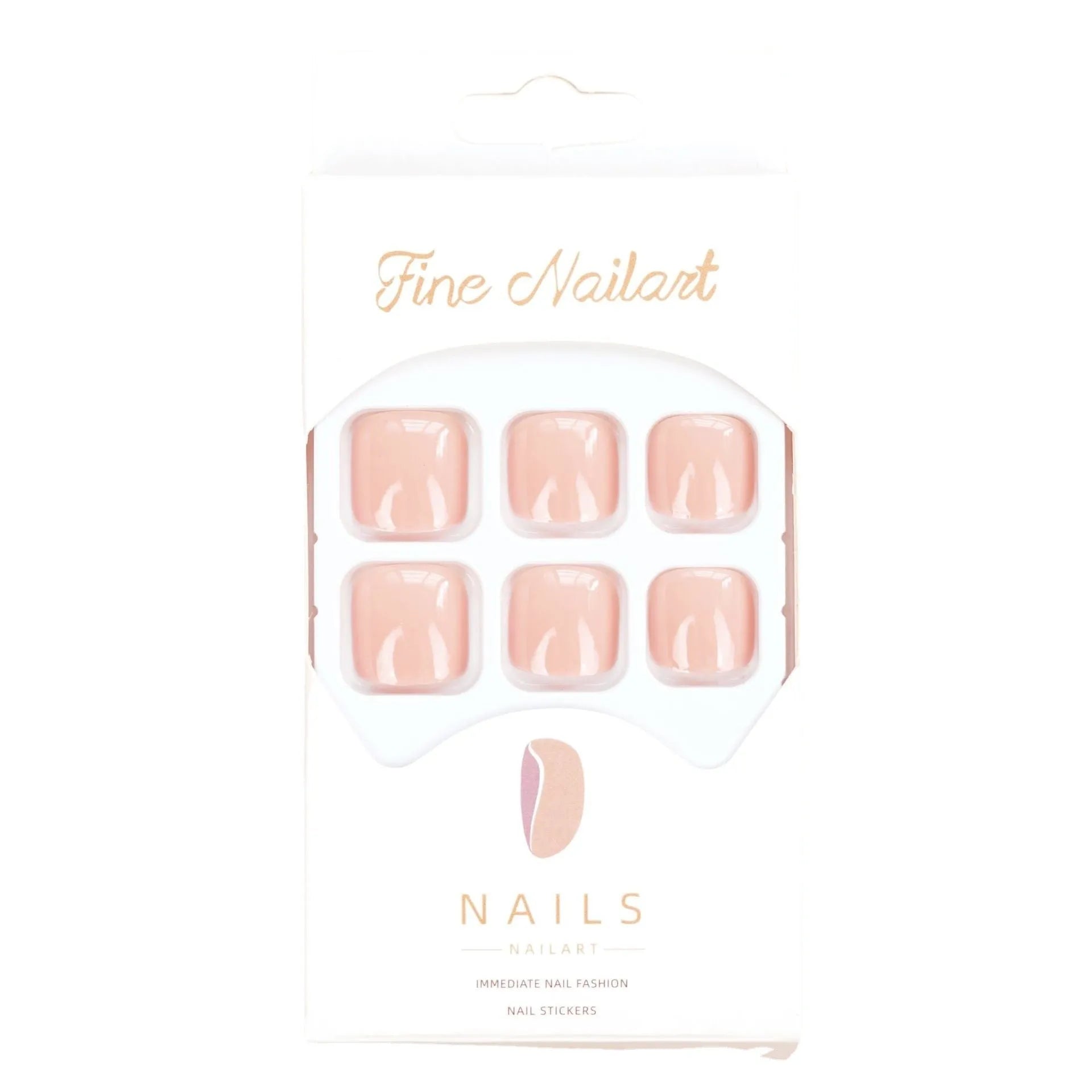 Skin colour glue-on false toe nail stickers in an ins style, supplied with adhesive.
