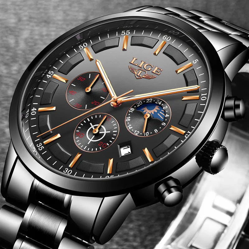 Men's waterproof quartz sports watch with 12mm thickness case in four colour options