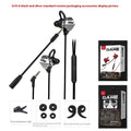 In-ear wired headset with mic 3.5mm plug for phone and computer heavy bass silicone earplugs