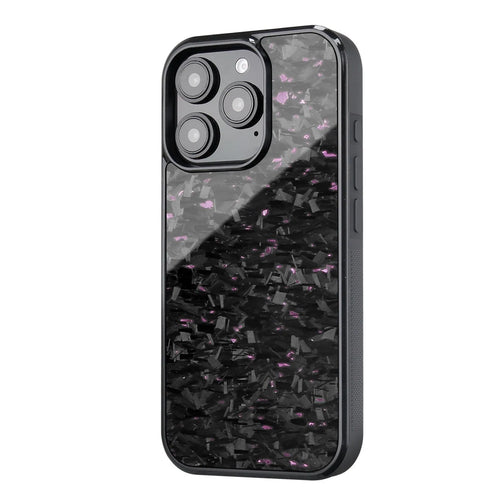 Carbon fibre forging twill magnetic phone case for iPhone 16 Pro Max in black half pack style