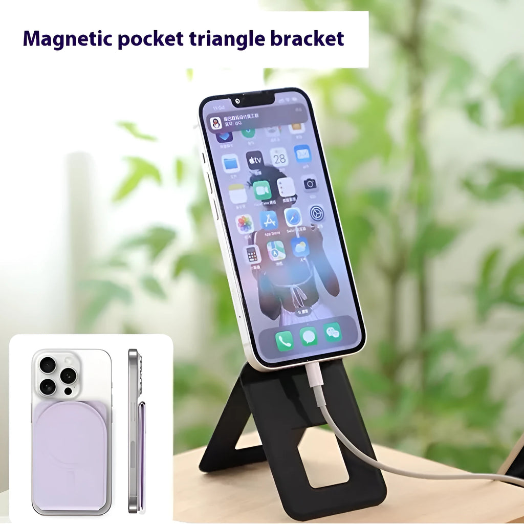 Live Selfie leather mobile phone holder in Dream Purple, Knight Black, or Mist Gray for universal fit
