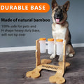 Wooden dog puzzle toy interactive snack dispenser feeder measuring 31x30x20cm