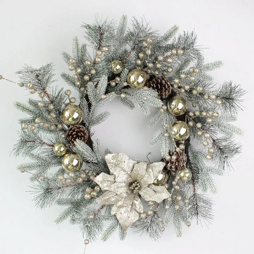 Plastic Christmas door hanging set with rattan, garland, lintel and upside-down tree in multiple sizes