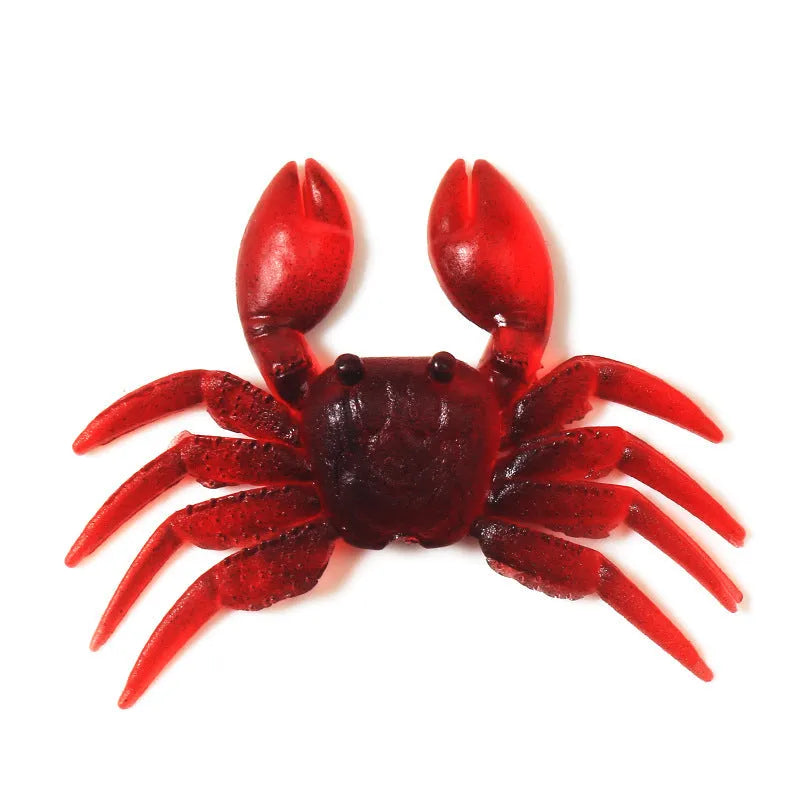 8cm PVC soft crab fishing lure in brown and red colour variations