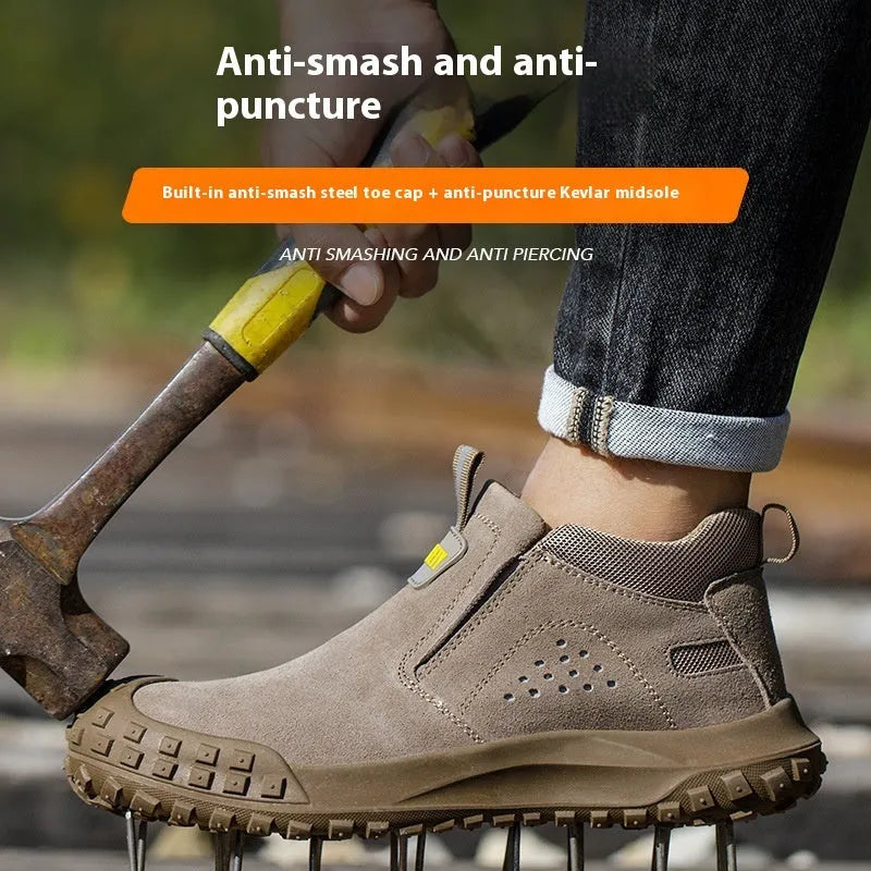 Mid-calf welding safety shoes with steel toe cap in grey colour option