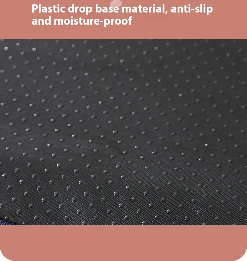 Removable washable memory sponge dog mat in brown, showing textured cover and size options.