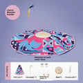 Interactive electric cat toy with USB cable, cloth cover, teaser stick, base, 18.5x18.5x8cm, pink or yellow