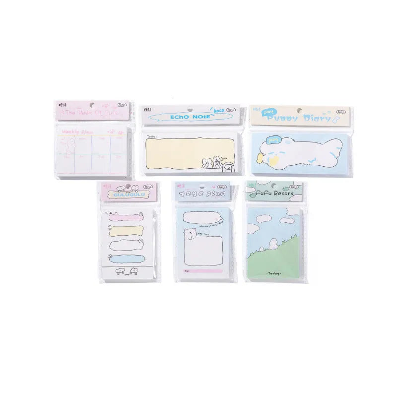Heartbeat Delivery Series cartoon sticky note pads in six designs with three size options