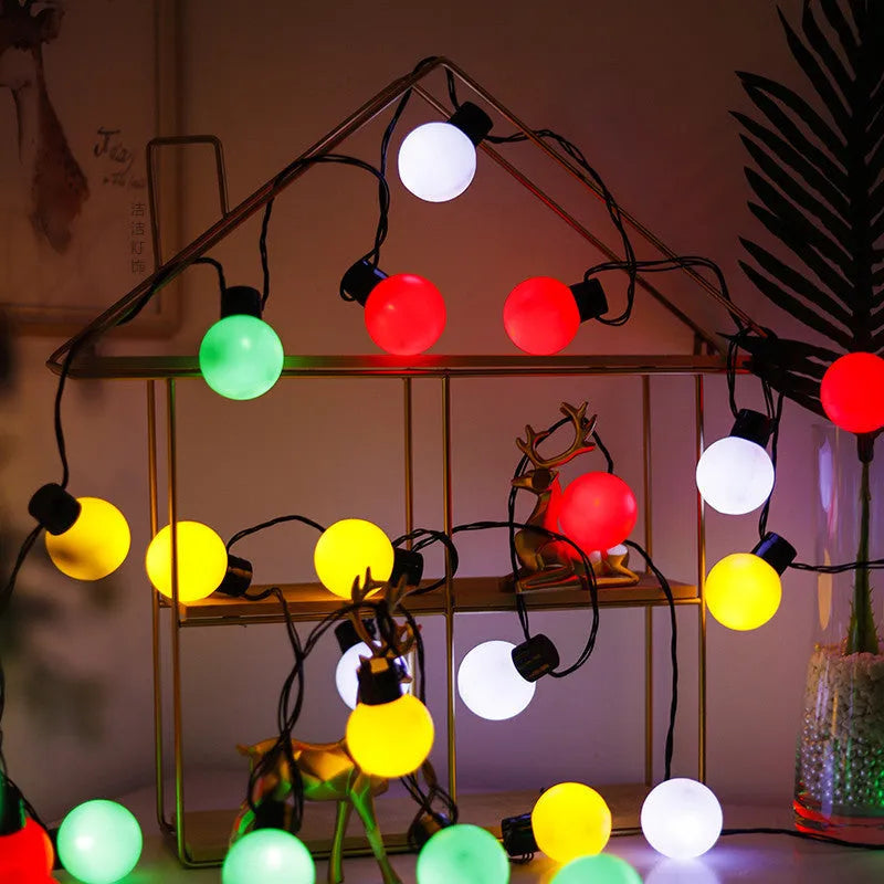 10-metre solar-powered decorative light string with 40 LED bulbs for outdoor festival and garden use