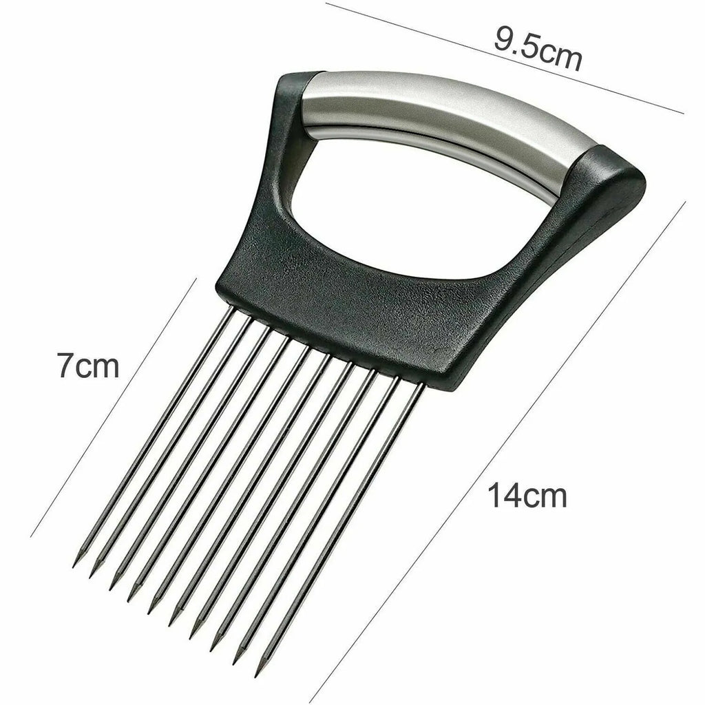 Stainless steel food slice assistant with ABS handle for kitchen slicing tasks