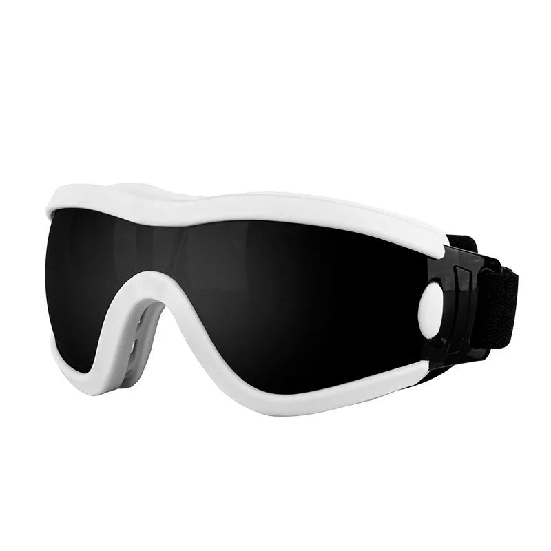 Pet dog sunglasses with PC frame in multiple colours and lens options for UV protection