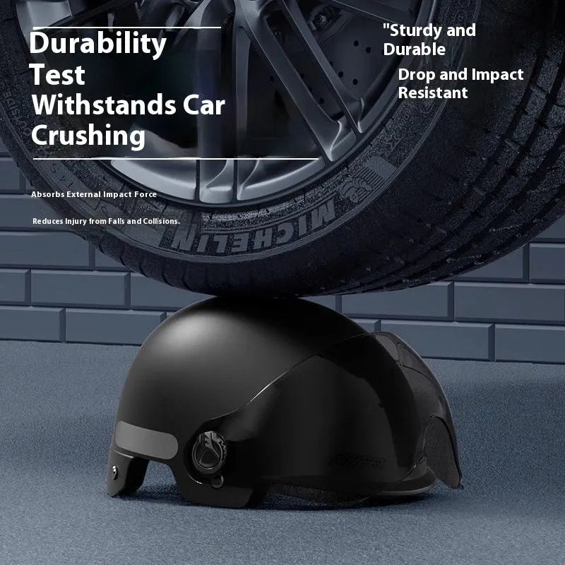 3C certified electric motorcycle helmet in polypropylene with sun protection, shown in Light Pink colour.