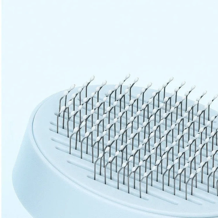 One-click self-cleaning pet comb with fine stainless-steel needles, 177 x 45 x 73mm, for dogs and cats