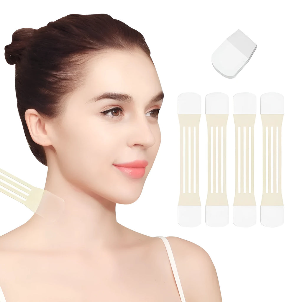 V27 neck pattern sling adhesive tape for invisible skin tone neck firming with medical-grade patches