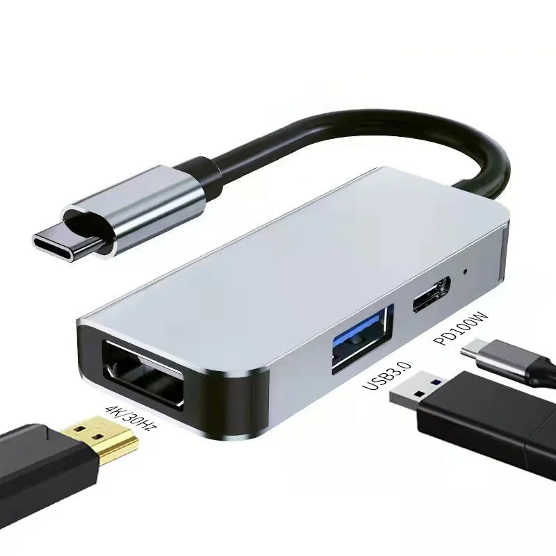 Portable six-in-one Type-C expansion dock for laptop and tablet connectivity