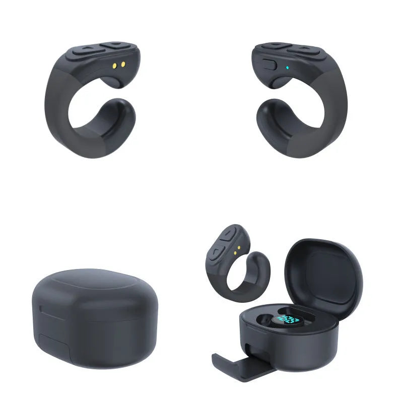 TP-1 Bluetooth remote control in black with charging case, 10 metre range, 50-60 hour battery