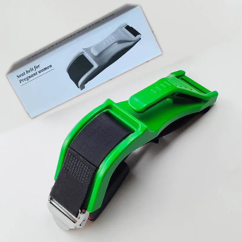 Black ABS pregnancy safety belt adjuster with metal buckle for vehicle seat belt comfort