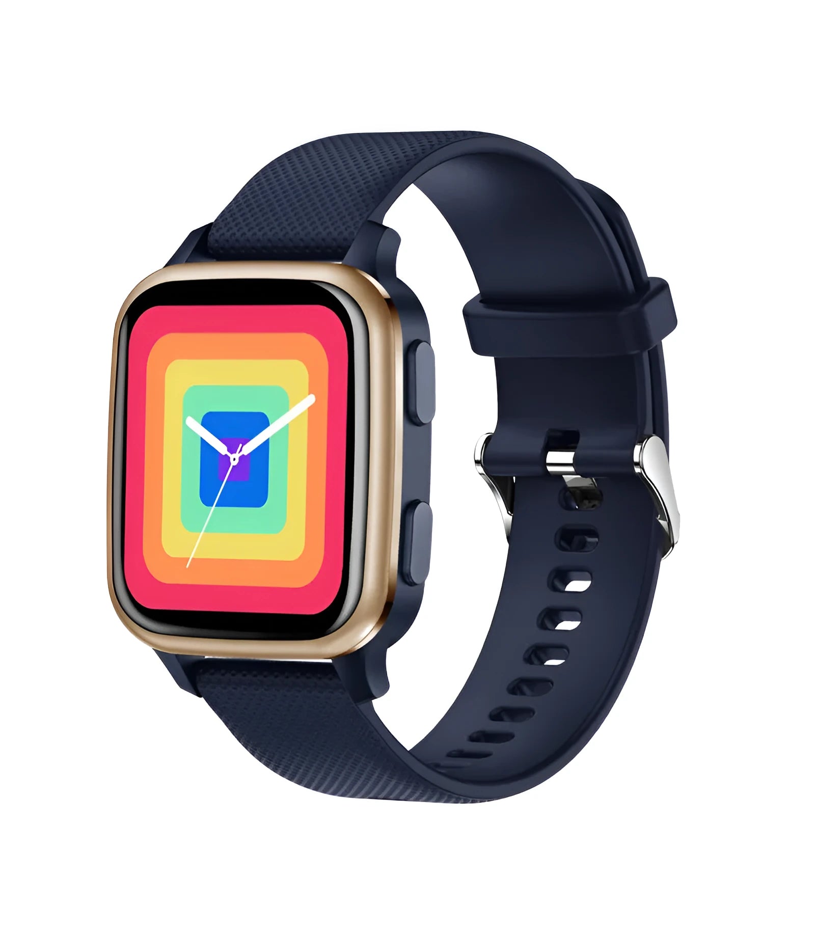 Smart bracelet fitness tracker with aluminium alloy case on wrist, showing heart rate data on screen.