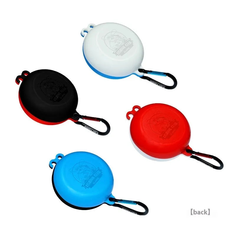 Fishing bait lifter with 7.5cm wheel, 30m PE braided line and stainless steel components in blue grey
