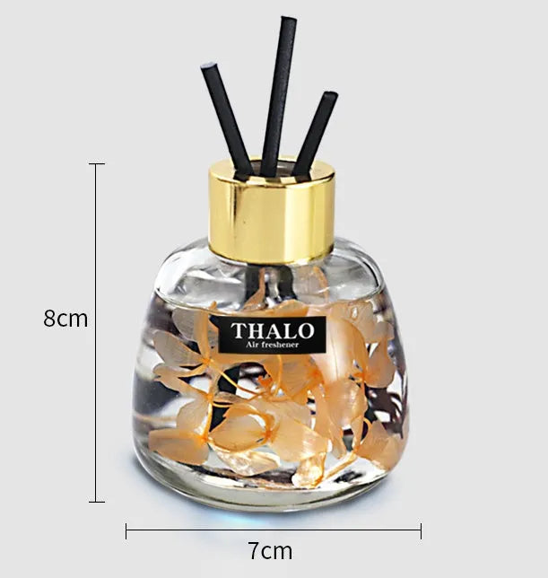 Creative glass bottle car perfume ornament for loose incense air freshening.