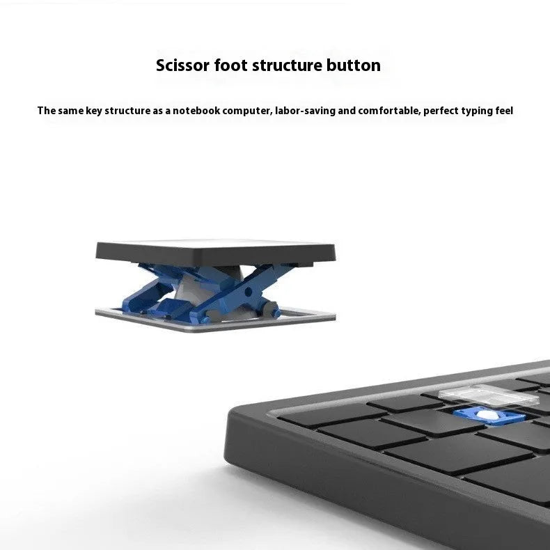 Three-in-one wireless Bluetooth keyboard with touch pad, leather sheath, and adjustable stand for tablets and mobile phones