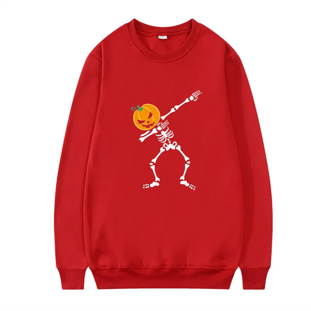 Women's printed long sleeve crew neck top in a cotton polyester blend, shown in assorted colours.