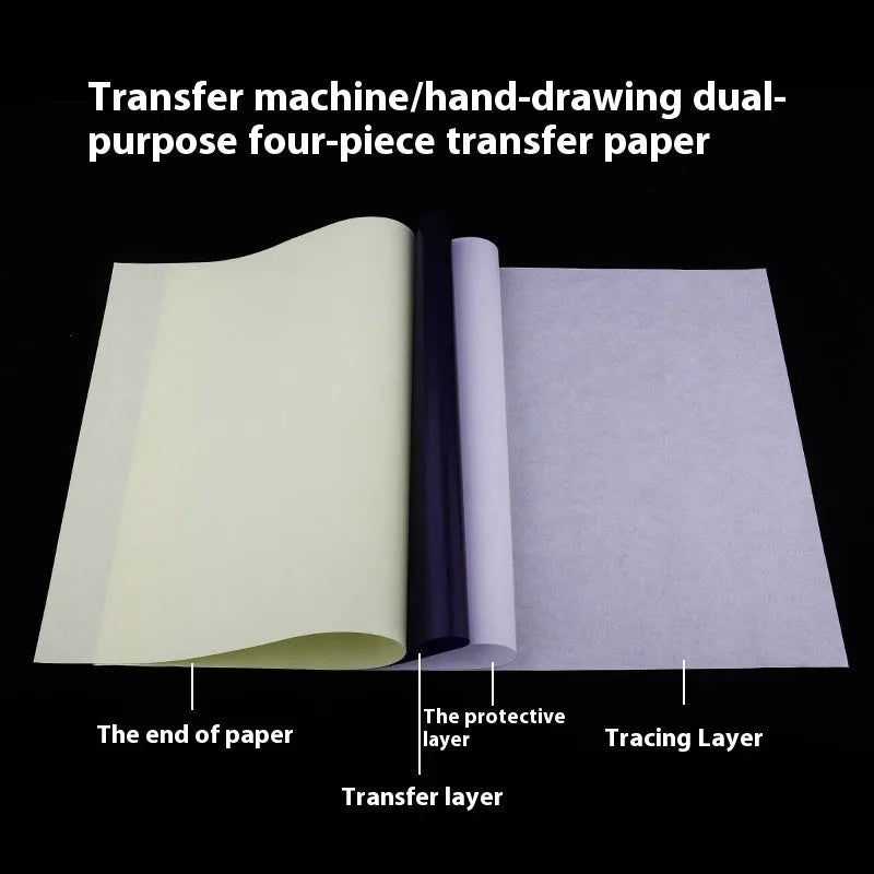 A4 tattoo transfer paper pack with transfer paste gel for stencil creation.