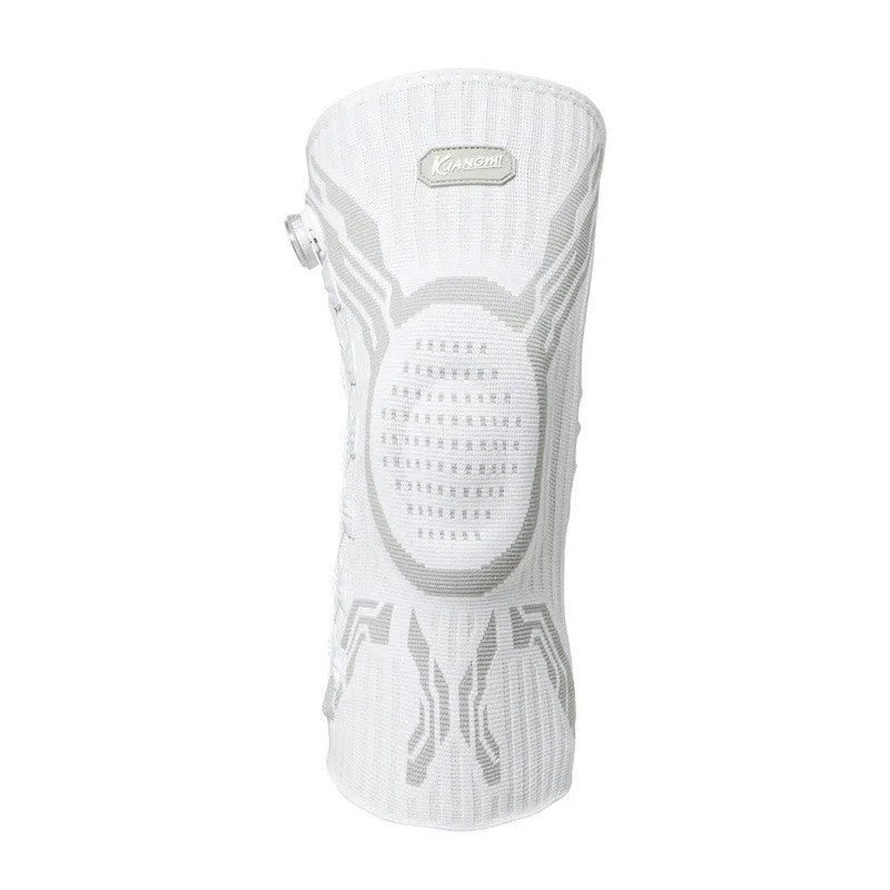 Grey and white sports knee pads for basketball, running, football, and badminton
