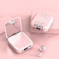 Comes With Line Beauty Mirror Power Bank in cool black plastic shell with integrated mirror