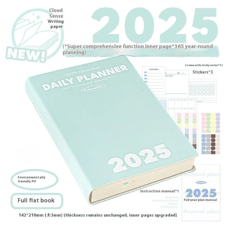 Waterproof notebook with PU cover for postgraduate entrance exam clock-in records in multiple colours