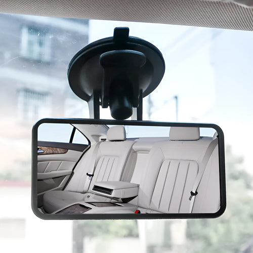 Square 120 x 60mm chrome car rearview mirror with press suction cup for baby rear seat monitoring