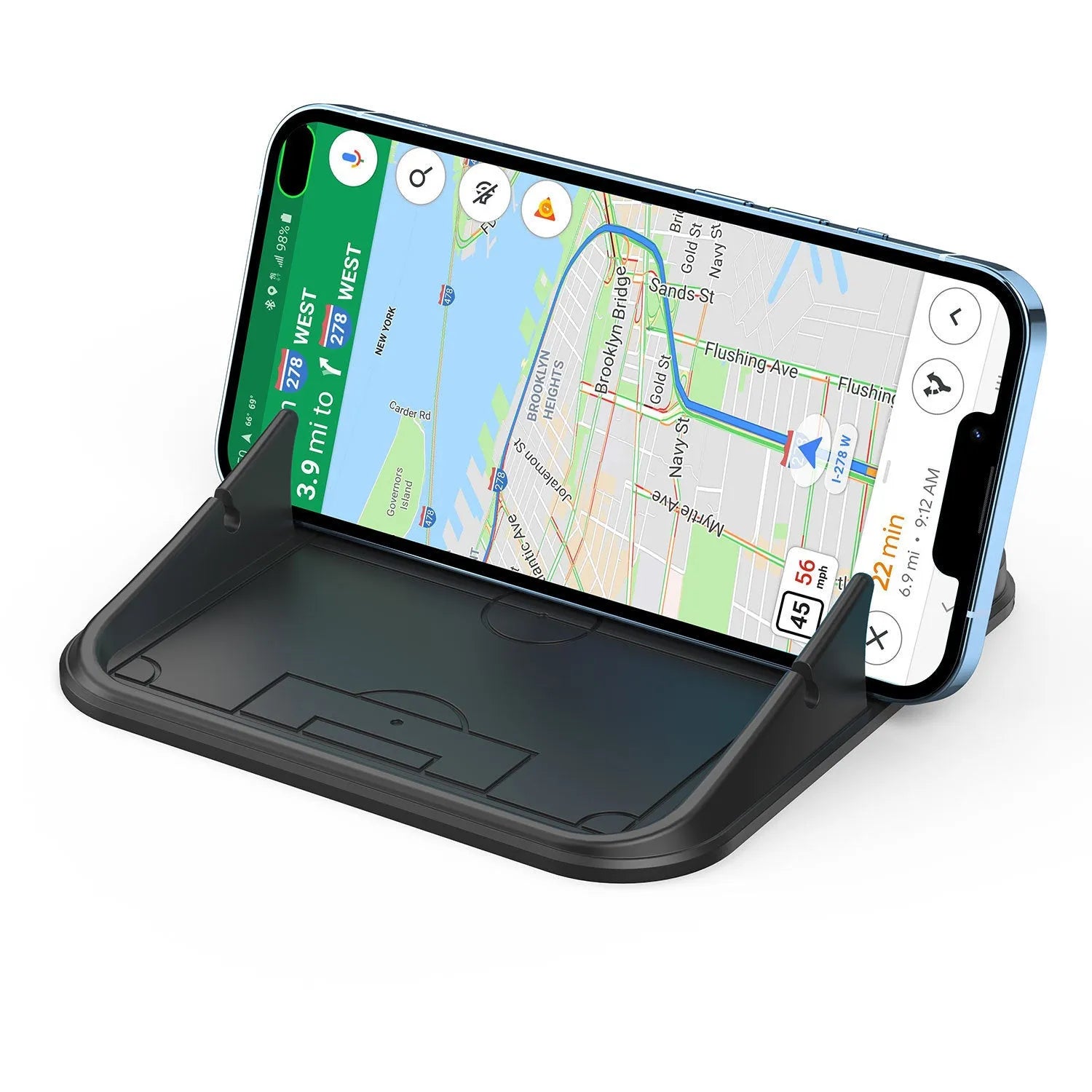 Silicone automobile phone holder with Peak-X5 silica gel pad for car and desktop use